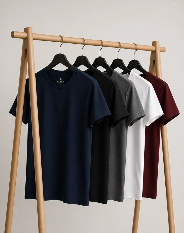 Kit 5 Camisetas Masculinas Slim Fit Básicas Algodão Premium