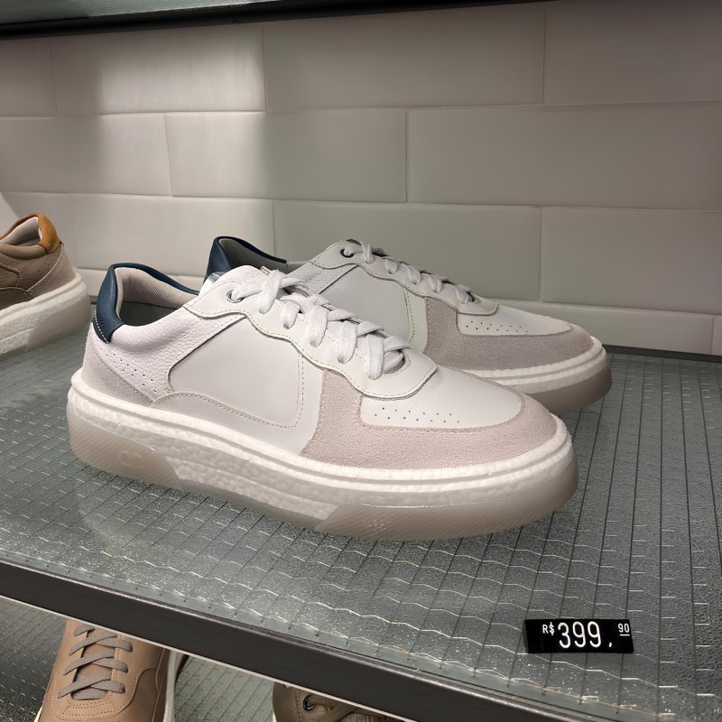 Tênis Democrata Denim Pulse Casual Leve Confortável Couro