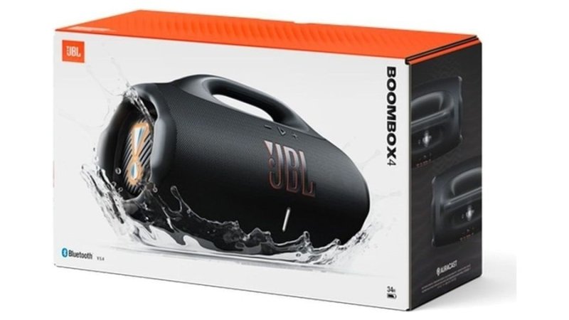 Caixa de Som Bluetooth JBL Boombox 4, com Auracast, IP68 Bivolt Preta
