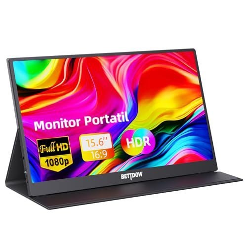 Bettdow Monitor Portátil 15,6'', FHD 1080P