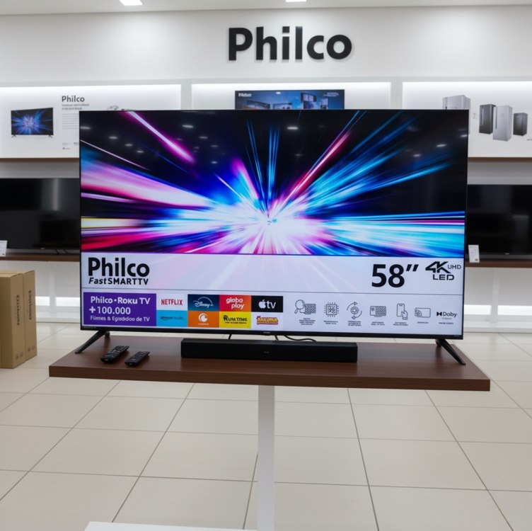 Smart Tv Philco 58 P58vik 4k Uhd Led Roku Dolby Audio Wi-fi Hdr10 110/220v