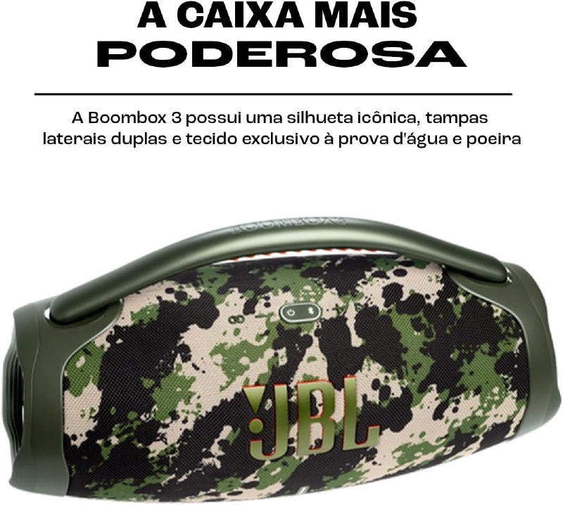 JBL Boombox 3 - Bluetooth À Prova D'água e Poeira - Camuflada