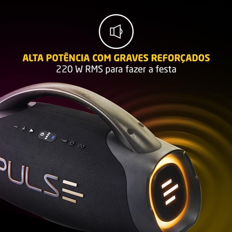 Pulse X Boombox 220W RMS - Resistente à Água com LED