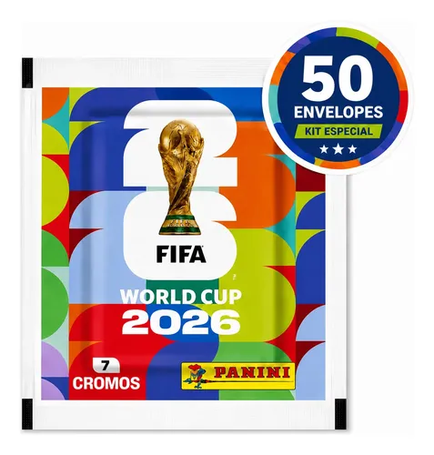 Kit com 50 Envelopes para o Álbum Oficial Copa do Mundo 2026