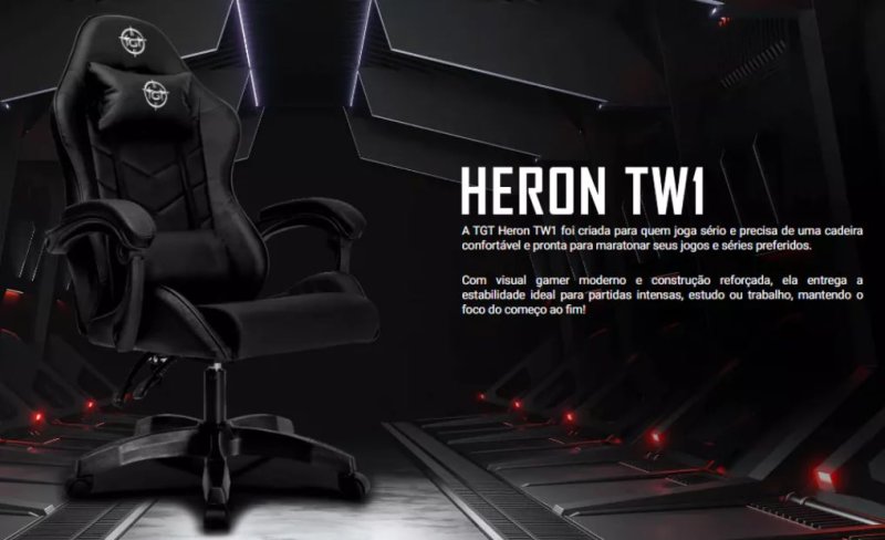 Cadeira Gamer TGT Heron TW1, Preto