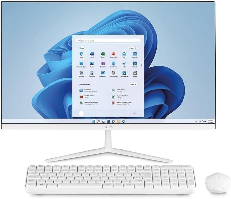 All in One, Windows 11 Home, Intel Celeron 4GB 120GB SSD, Tela 23,8''FHD + Microsoft 365 Personal + 1TB na Nuvem Branco Ultra - UB830