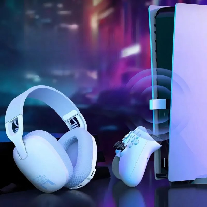 Headset Gamer Sem Fio Onikuma B2 Conexão USB e Bluetooth Cor Branco