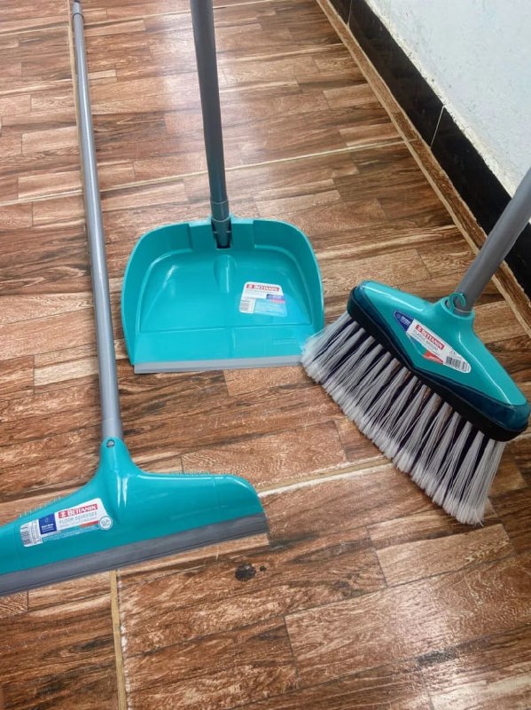 Kit Vassoura Rodo 30cm Pá Lixo com Cabo