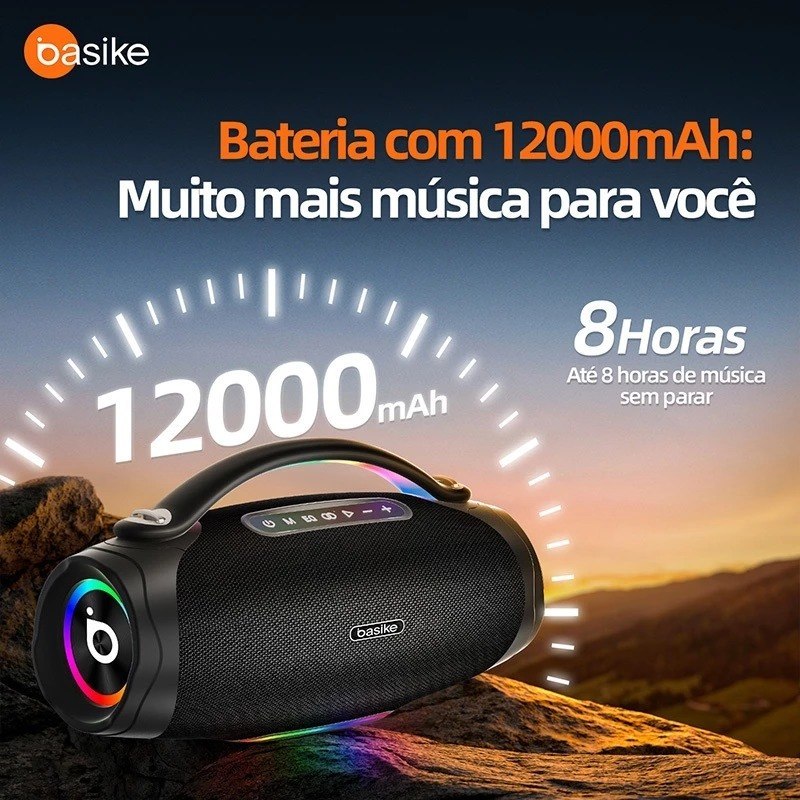 Basike alto-falante Bluetooth 5.4 sem fio 200W Caixa Subwoofer Som Estéreo De Alta Fidelidade Party Ipx6，RAD180