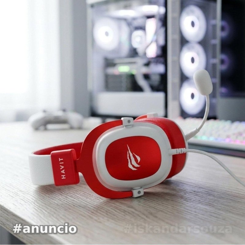 Havit Headphone Fone de Ouvido H2002d Red, Gamer, com Microfone
