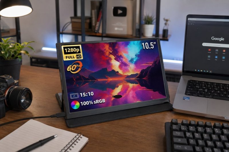 MONITOR PORTÁTIL ZSUS 10,5", FHD, 60Hz, IPS, 100% sRGB