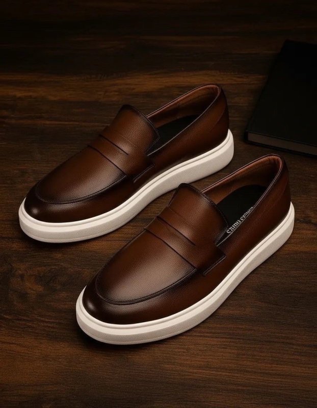 Sapato Loafer Masculino Mocassim Couro Casual Comfort Luxo