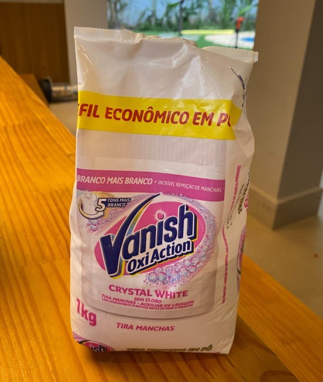 2x Vanish Tira Manchas em Pó Crystal White Oxi Action 1kg