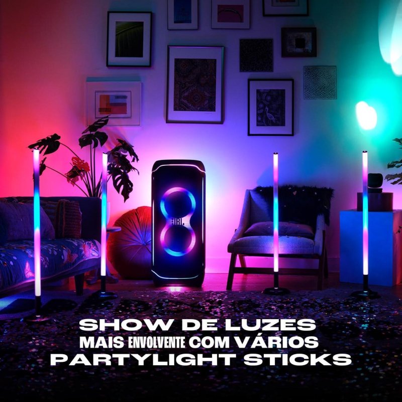 JBL Luz para Festa Portátil PartyLight Sticks Resistente à Respingos