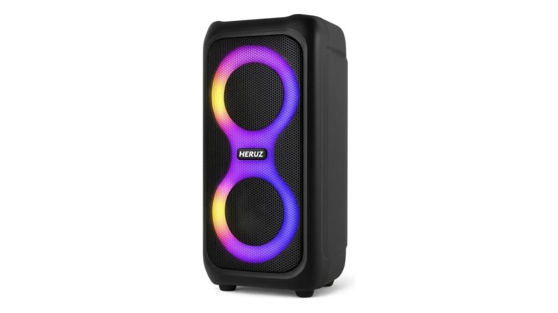 Caixa de Som Bluetooth Caixinha Grande 2 Altos Falantes 10w-hz 5.0 Boombox Com Radio Fm E Entrada USB Pendrive - Heruz