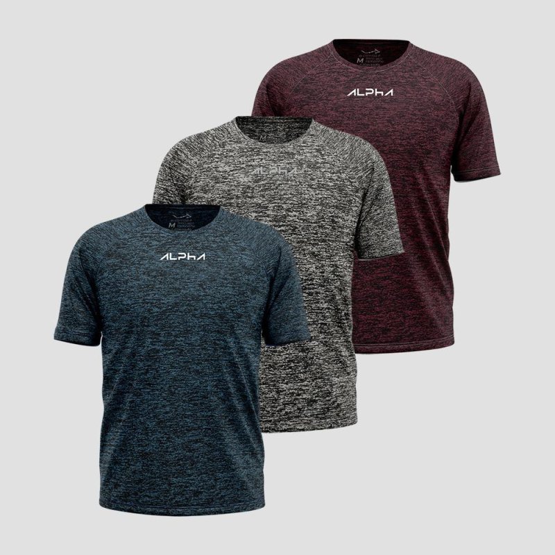 Kit 3 Camisetas Dry Alpha Masculina