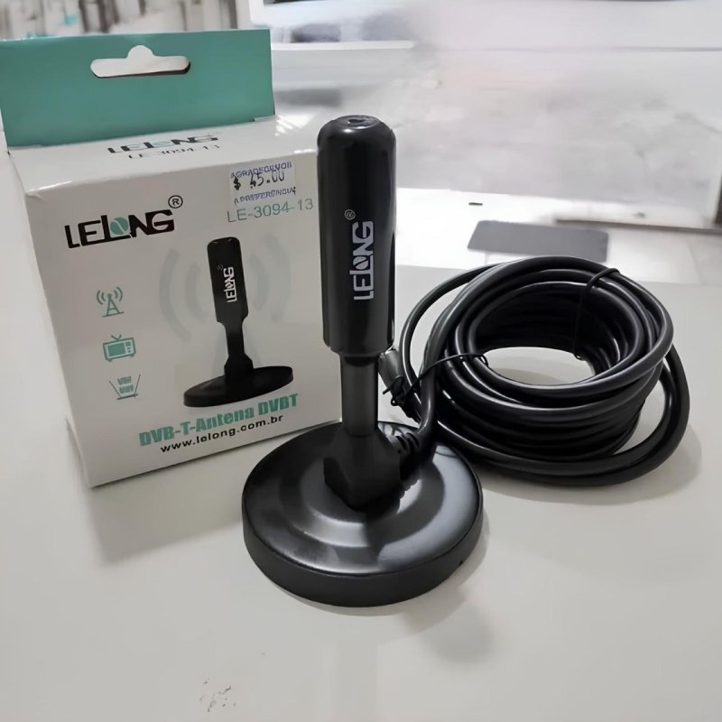 Antena Digital UHF e VHF com Cabo de 5m