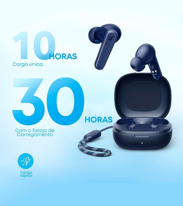 Anker Soundcore P20i - Bluetooth 5.3 - Drivers 10mm - 30H Reprodução - Azul Escuro