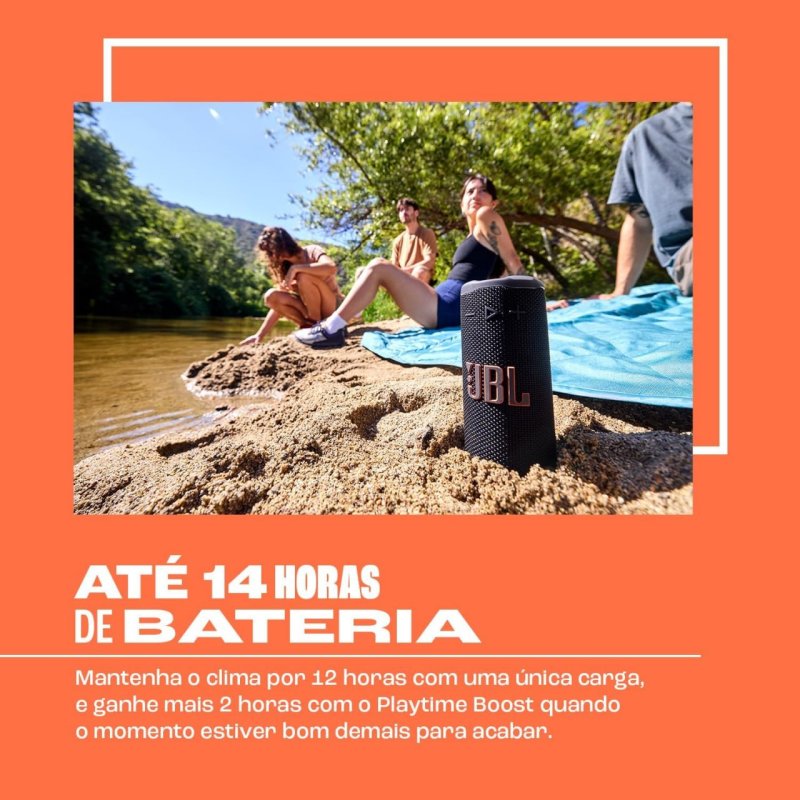 JBL Grip - Bluetooth Portátil - À Prova D'água, 46h Bateria, 16W RMS - Preta
