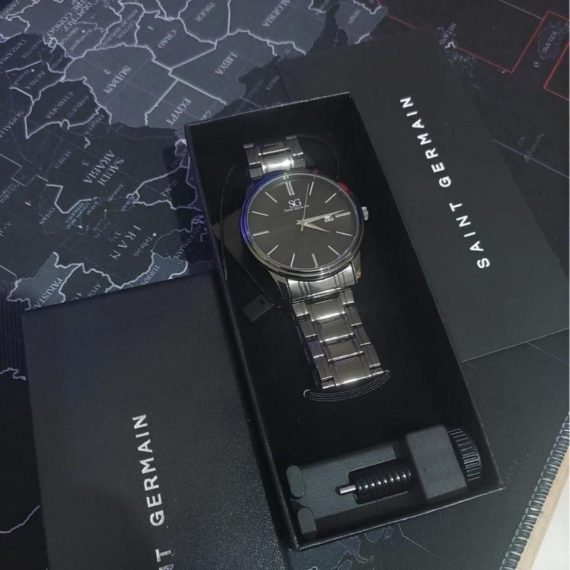 Relógio Chroma Masculino Preto Saint Germain Clássico 42mm