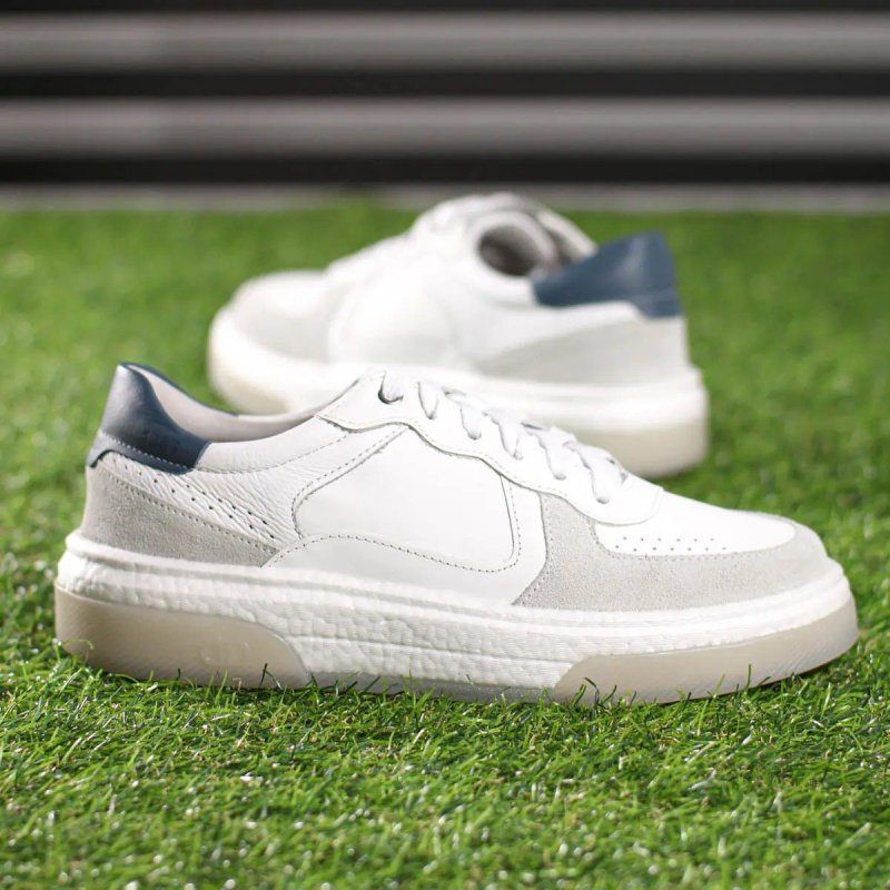 Tênis Democrata Denim Pulse Casual Leve Confortável Couro