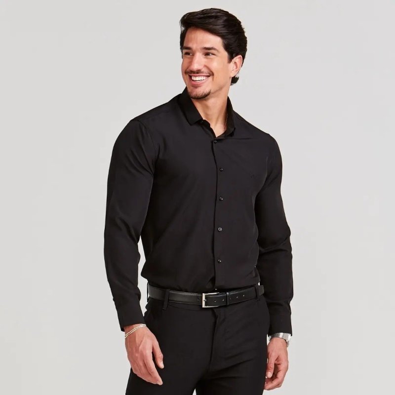 Camisa Social Masculina Manga Longa (6 Cores, do P ao GG)