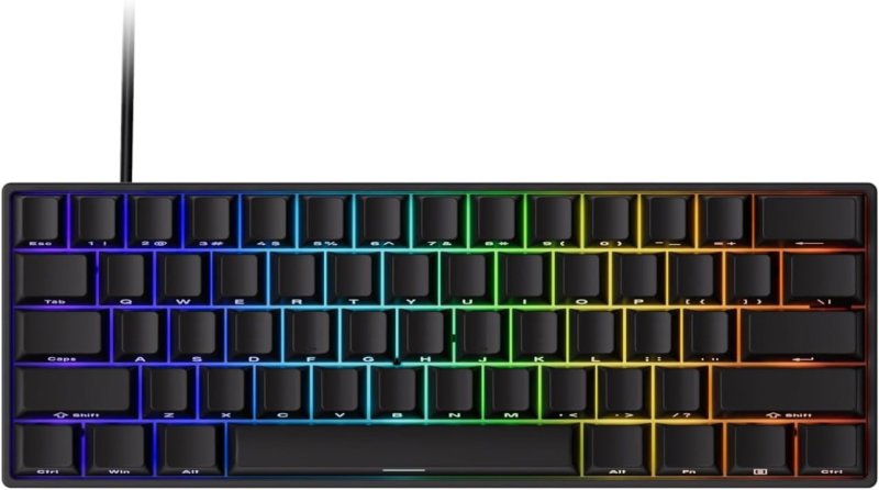 Teclado Mecânico Gamer Magnético Akko x Monsgeek Fun60 Pro SP Preto 8k Switch Akko Glare Linear AKKO01-00005-BLK