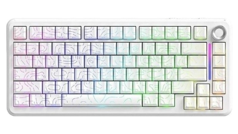 Teclado Gamer Mecânico Sem Fio Bluetooth Tri Mode 75% Free Wolf