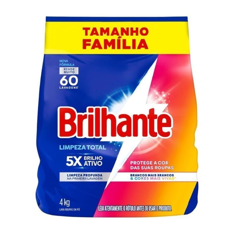 Sabão em pó Brilhante Limpeza Total 4Kg