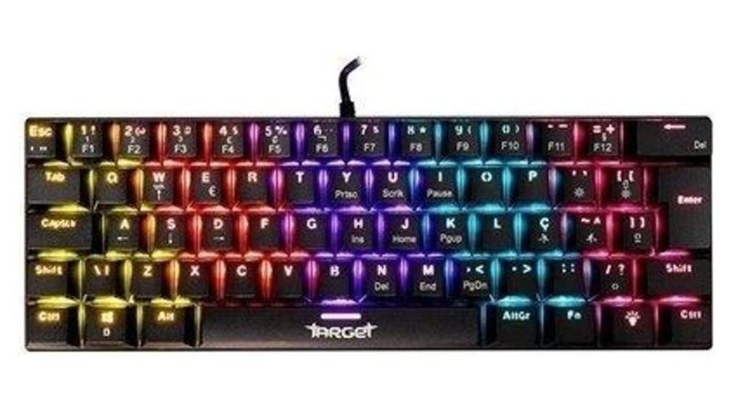 Teclado Mecanico TGT Sherman V3 C1, Rainbow, ABNT2, Switch Vermelho, Preto