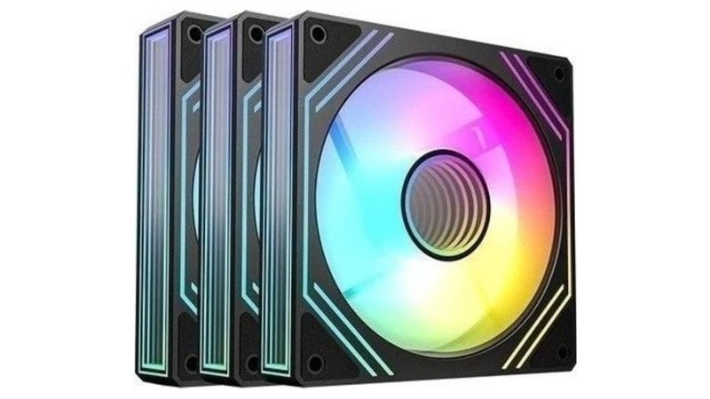 Kit Ventoinhas Acegeek Neon, ARGB, 3x120mm, Preto, AG-NEON3X1-BK