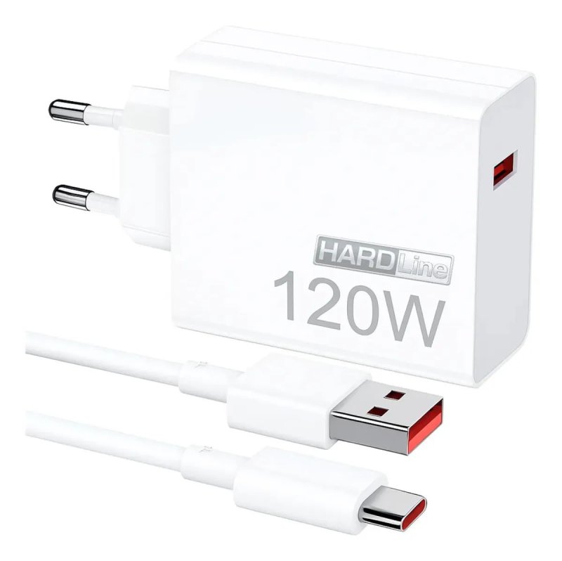 Carregador Celular 120W Rápido com Cabo Tipo-C Hardline