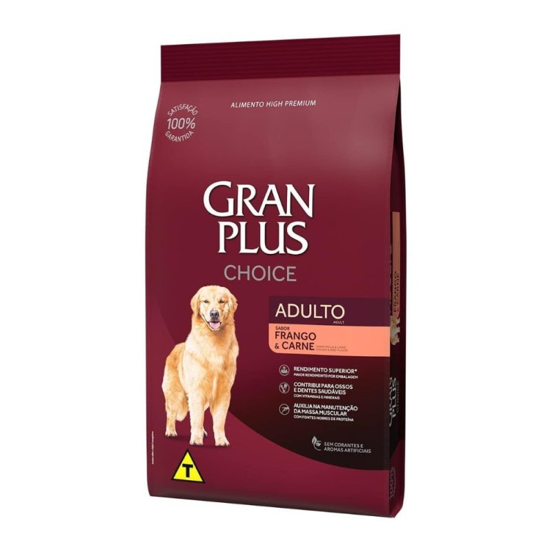 Granplus Ração Choice Frango E Carne Cães Adultos 10,1Kg