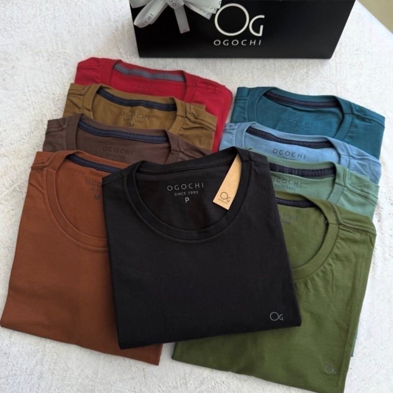 Camiseta Ogochi Basica Algodao Original Lisa Masculina