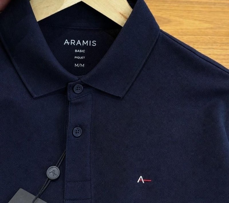 Camiseta Polo Aramis Masculina Basic Piquet Marinho