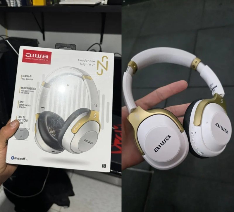 Fone De Ouvido Headphone Neymar Jr Aiwa AWS-HP-NJ-01-WG Bluetooth