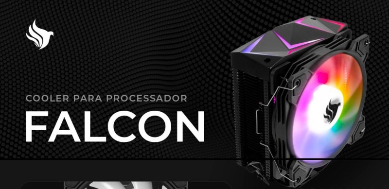 Cooler Para Processador Pichau Falcon, Argb, 120mm, Preto