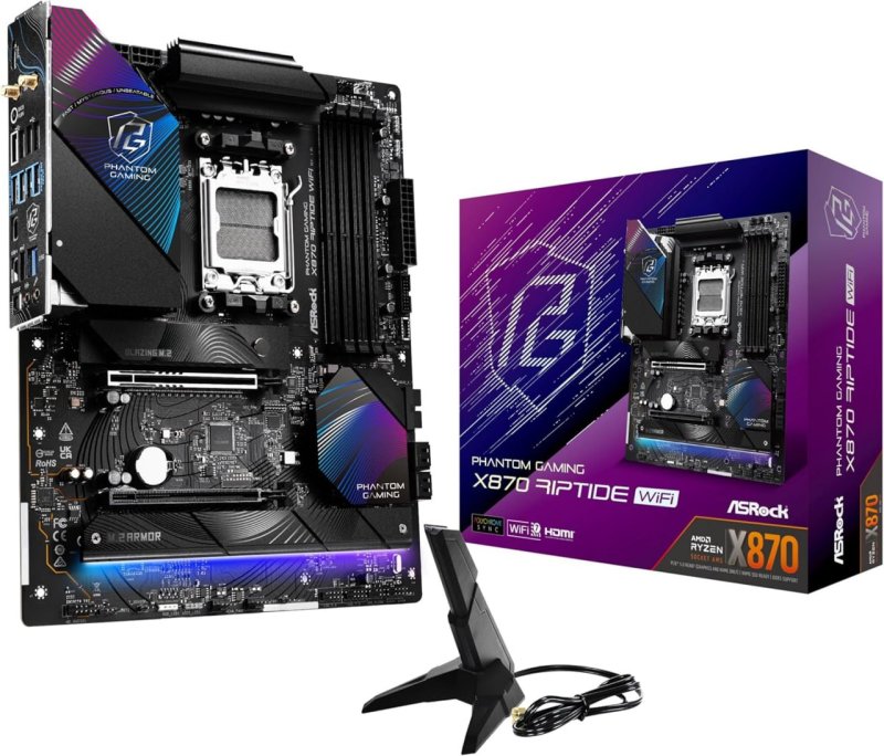 ASRock Phantom Gaming X870 Riptide WiFi 7 AMD Ryzen Socket AM5