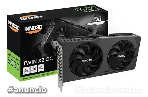 Placa de Vídeo INNO3D RTX 5050 TWIN X2 8GB GDDR6 Geforce Nvidia 4K