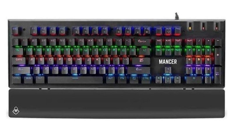 Teclado Mecanico Mancer Tharix, Rainbow, ABNT2, Switch Vermelho