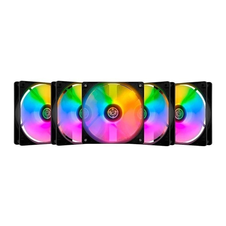 Kit 5 Ventoinhas TGT Striker, Rainbow, 3x120mm, TGT-STK3-BLRBW
