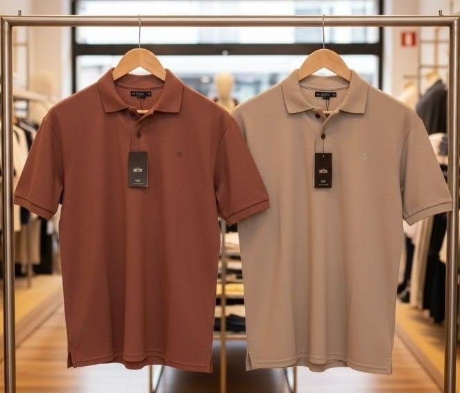 Kit 2 Camisas Masculinas Polo Piquet Casual Elegance