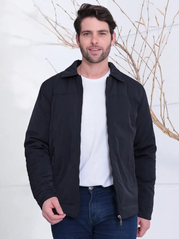 Jaqueta Forrada Casaco Frio Casual Liso Moda Inverno Basíco