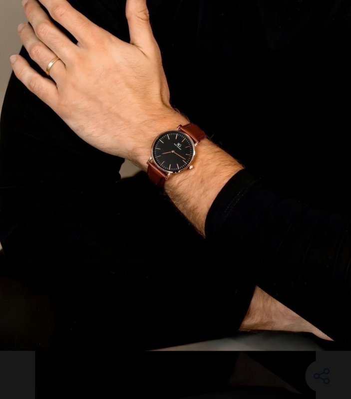 Relógio Minimalista De Couro Bronx Black Rosé Gold 40mm