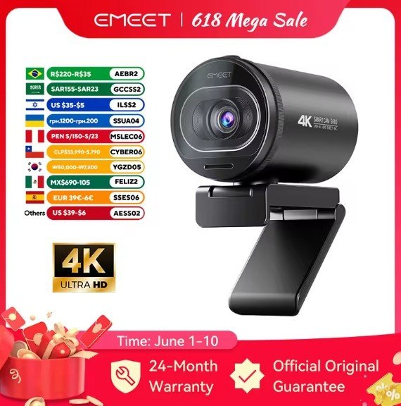 Webcam Emeet S600 Smartcam 4K 30FPS / FHD 60FPS