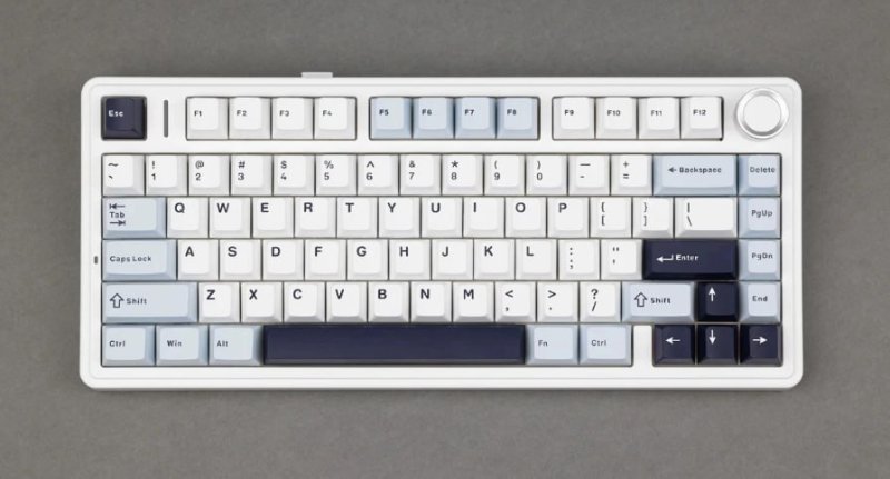 Teclado Mecânico Sem Fio Aula F75 RGB, Hot Swap, Keycaps PBT, Com Knob de Volume