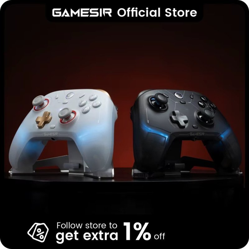 Controle Sem Fio GameSir Cyclone 2 Analógicos TMR Magnéticos Gatilhos Hall Effect 1000Hz + Dock de carregamento