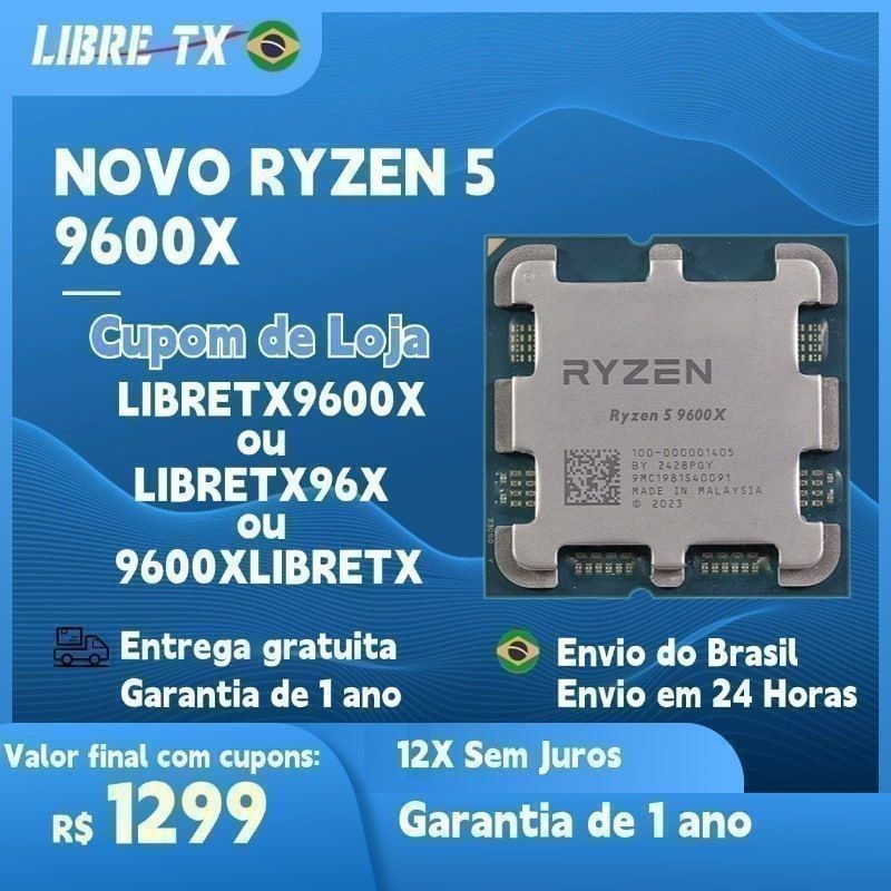 Processador AMD Ryzen 5 9600X Novo
