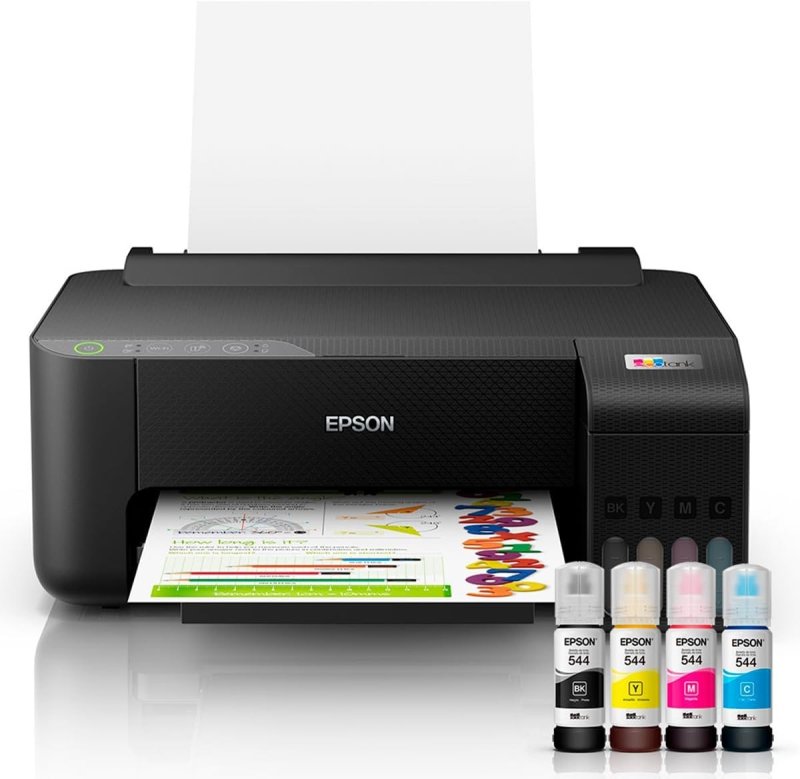 Impressora Epson EcoTank L1250 - Tanque de Tinta Colorida, Wi-Fi Direct, Comando de Voz - Preto