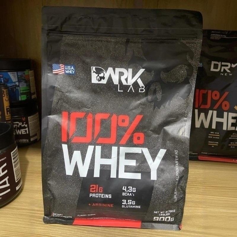 Whey Protein Concentrado 100% 900g Refil Dark Lab Morango